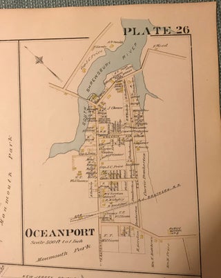EATONTOWN/ MONMOUTH PARK/ OCEANPORT. NJ MAP. FROM WOLVERTON'S “ATLAS OF MONMOUTH COUNTY,” 1889.