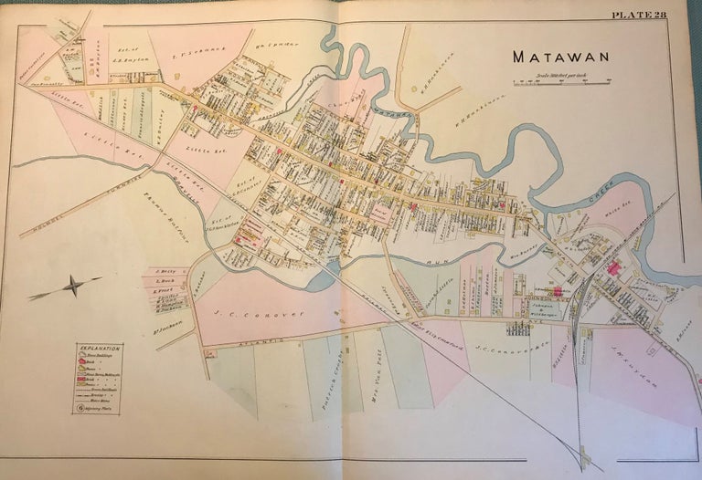 Item #57117 MATAWAN MAP, 1889. Chester WOLVERTON.