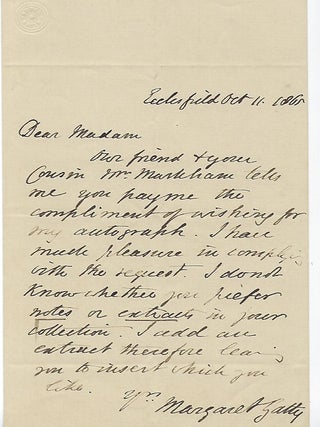 Item #57137 Autographed Letter Signed. Margaret GATTY