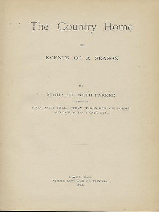 THE COUNTRY HOME OR EVENTS OF A SEASON.