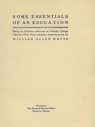 SOME ESSENTIALS OF AN EDUCATION.