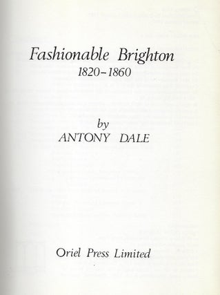 FASHIONABLE BRIGHTON: 1820-1860
