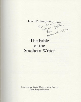 THE FABLE OF THE SOUTHERN WRITER.
