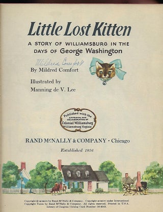 LITTLE KITTEN LOST: A STORY OF WILLIAMSBURG IN THE DAYS OF WASHINGTON