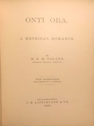 ONTI ORA: A METRICAL ROMANCE