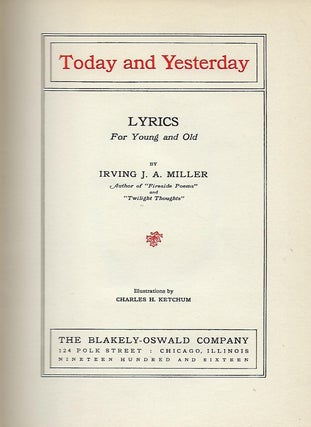TODAY AND YESTERDAY: LYRICS FOR YOUNG AND OLD