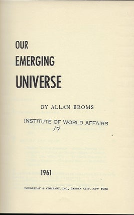 OUR EMERGING UNIVERSE