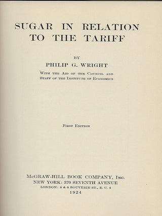 SUGAR IN RELATION TO THE TARIFF