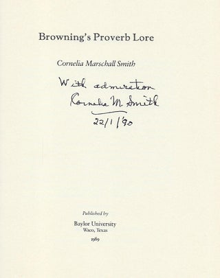 BROWNING'S PROVERB LOVE
