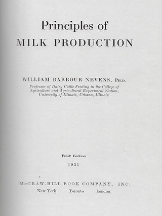 PRINCIPLES OF MILK PRODUCTION.
