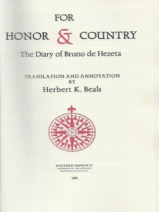 FOR HONOR AND COUNTRY: THE DIARY OF BRUNO DE HEZETA..