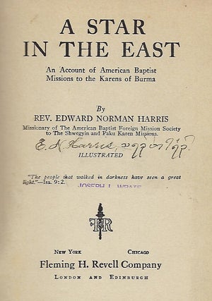 A STAR IN THE EAST: AN ACCOUNT OF AMERICAN BAPTIST MISSIONS TO THE KARENS OF BURMA.