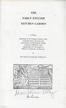 THE EARLY ENGLISH KTICHEN GARDEN: MEDIEVAL PERIOD TO 1800AD.