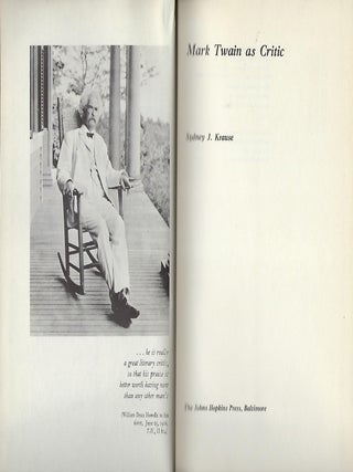 MARK TWAIN AS CRITIC