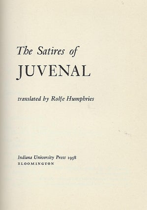 THE SATIRES OF JUVENAL