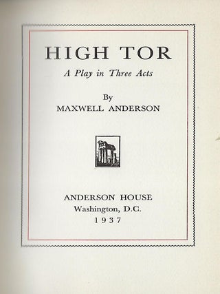 HIGH TOR: A PLAY IN THREE ACTS