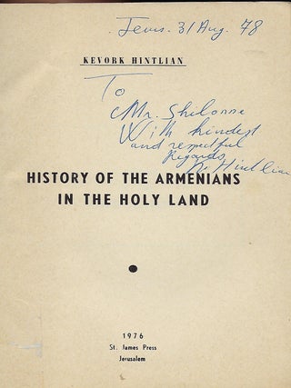 HISTORY OF THE ARMENIANS IN THE HOLY LAND.