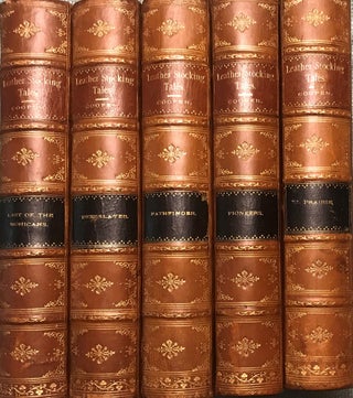 Item #58002 LEATHERSTOCKING TALES: FIVE LEATHER-BOUND VOLUMES. James Fenimore COOPER