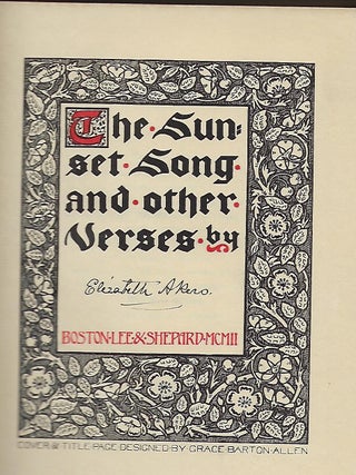 THE SUNSET-SONG AND OTHER VERSES.
