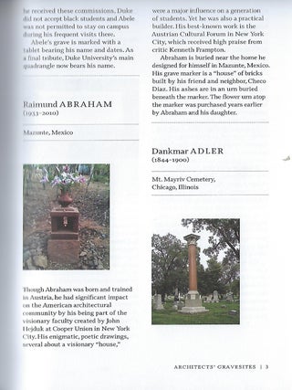 ARCHITECTS' GRAVESITES: A SERENDIPITOUS GUIDE