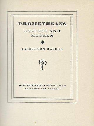 PROMETHEANS: ANCIENT AND MODERN
