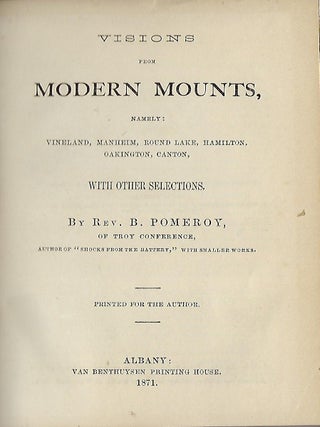 Item #58134 VISIONS FROM MODERN MOUNTS, NAMELY: VINELAND, MANHEIM, ROUND LAKE, HAMILTON,...