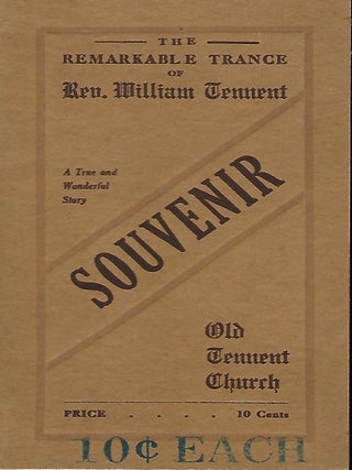 Item #58166 A FAITHFUL NARRATIVE OF THE REMARKABLE TRANCE OF REV. WILLIAM TENNENT. Rev. William...