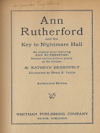 ANN RUTHERFOLD AND THE KEY TO NIGHTMARE HALL
