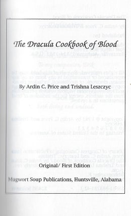 THE DRACULA COOKBOOK OF BLOOD