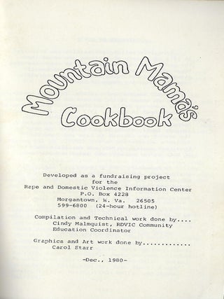 MOUNTAIN MAMA'S COOKBOOK