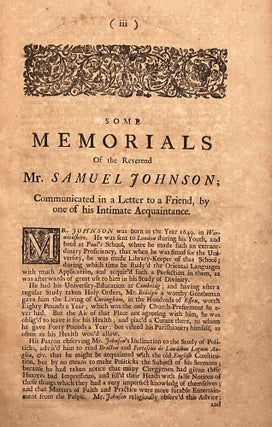 THE WORKS OF THE LATE REVEREND MR. SAMUEL JOHNSON, SOMETIME CHAPLAIN TO THE RIGHT HONORABLE WILLIAM LORD RUSSELL.