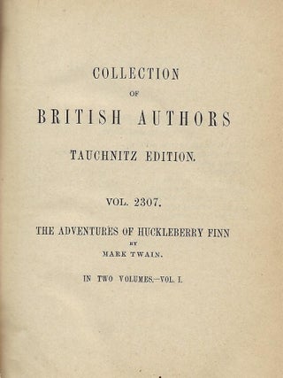 THE ADVENTURES OF HUCKLEBERRY FI.NN. (TOM SAWYER'S COMRADE).. IN TWO VOLUMES.