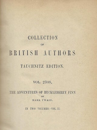 THE ADVENTURES OF HUCKLEBERRY FI.NN. (TOM SAWYER'S COMRADE).. IN TWO VOLUMES.