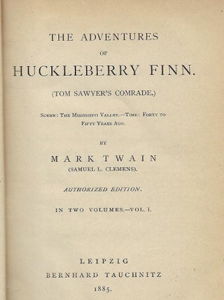 THE ADVENTURES OF HUCKLEBERRY FI.NN. (TOM SAWYER'S COMRADE).. IN TWO VOLUMES.