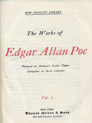 THE WORKS OF EDGAR ALLAN POE. THREE VOLUMES,