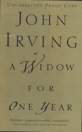 Item #58584 A WIDOW FOR ONE YEAR. John IRVING