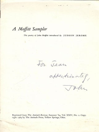Item #6028 A MOFFITT SAMPLER. JOHN MOFFITT