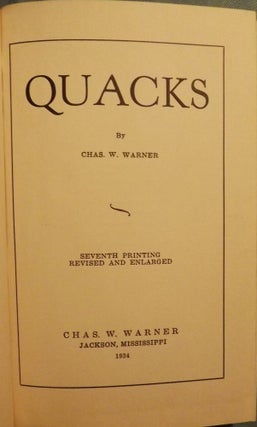 Item #621 QUACKS. Charles W. WARNER