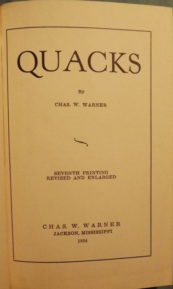 Item #621 QUACKS. Charles W. WARNER.