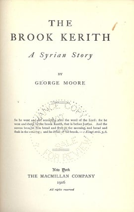 Item #6482 THE BROOK KERITH. GEORGE MOORE