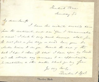 Item #652 Autograph Letter Signed. Theodore HOOK