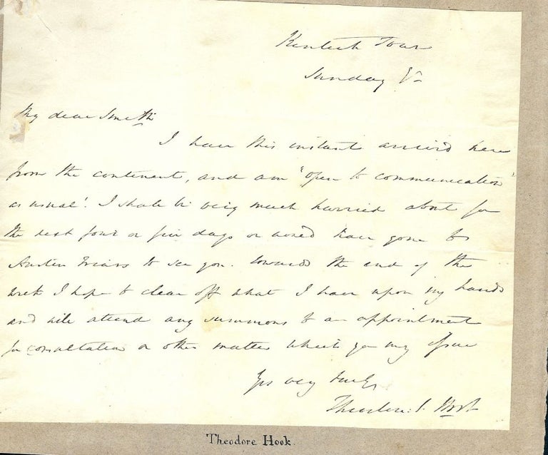 Item #652 Autograph Letter Signed. Theodore HOOK.