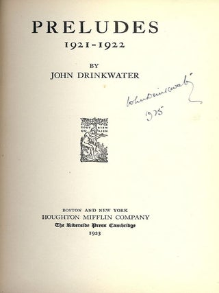 Item #698 PRELUDES. JOHN DRINKWATER