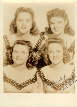 Item #775 SIGNED PHOTOGRAPH. O'CONNELL SISTERS