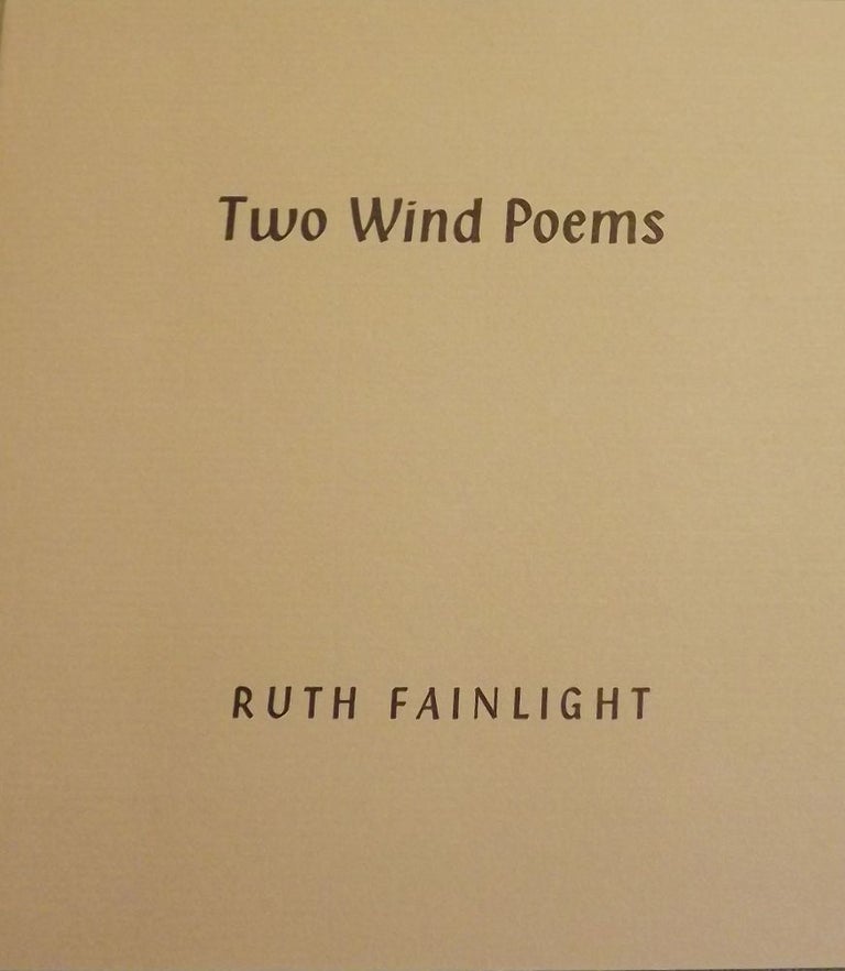 Item #9248 TWO WIND POEMS. RUTH FAINLIGHT.