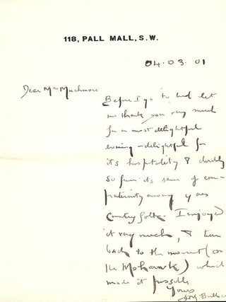 Item #9674 Autograph Letter Signed. J. M BULLOCH
